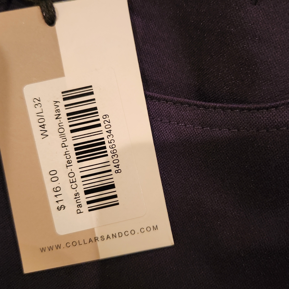 Collars & Co Navy Tech Pull-On Men’s Chinos
